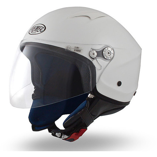 Motorcycle Helmet Jet Premier Pepe Fiber With Visor Tiny White Gloss