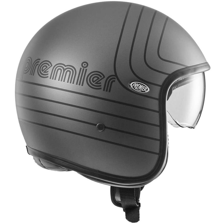 Motorcycle Helmet Jet Premier VINTAGE EX 17 BM Matt Gray