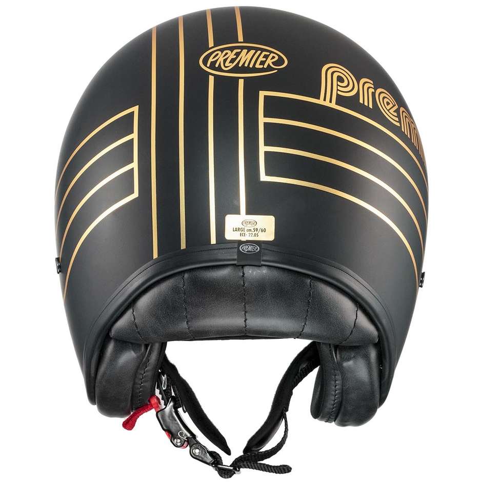 Motorcycle Helmet Jet Premier VINTAGE EX GOLD CHROMED BM Matt