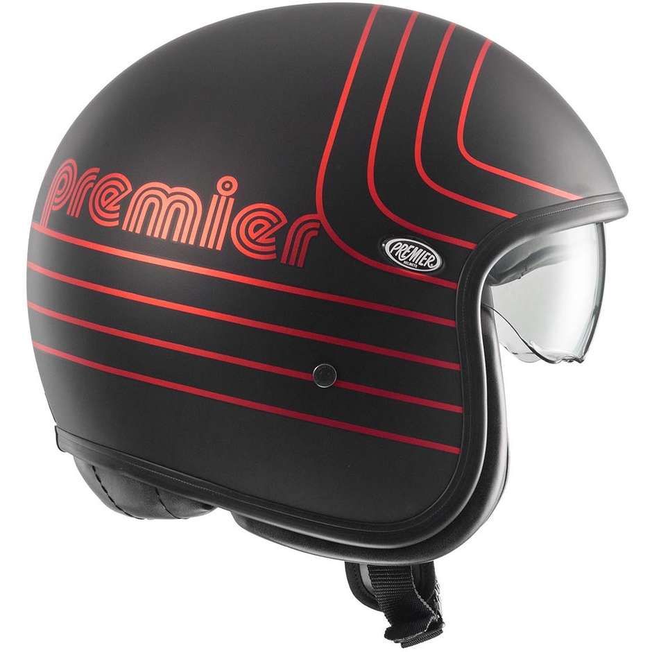 Motorcycle Helmet Jet Premier VINTAGE EX RED CHROMED BM Matt