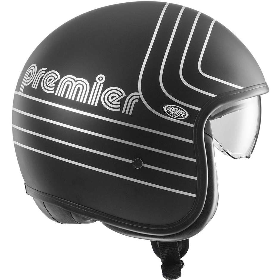 Motorcycle Helmet Jet Premier VINTAGE EX SILVER CHROMED BM Matt
