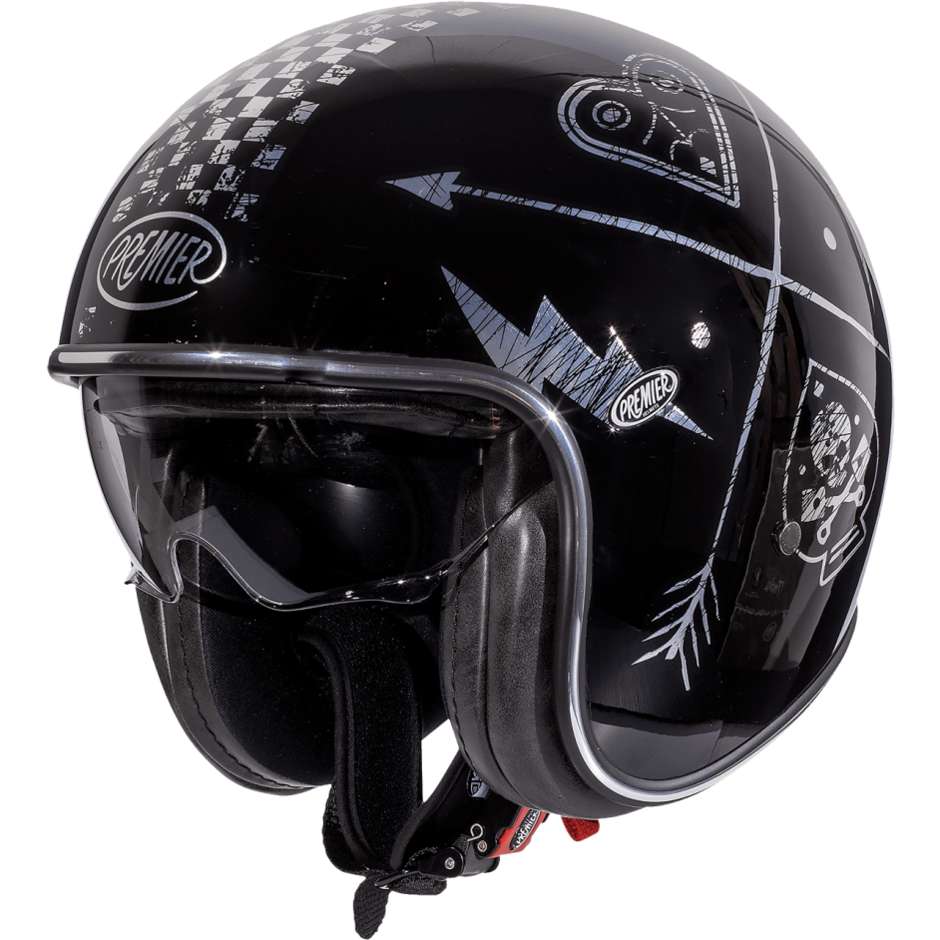 Motorcycle Helmet Jet Premier VINTAGE NX SILVER CHROMED