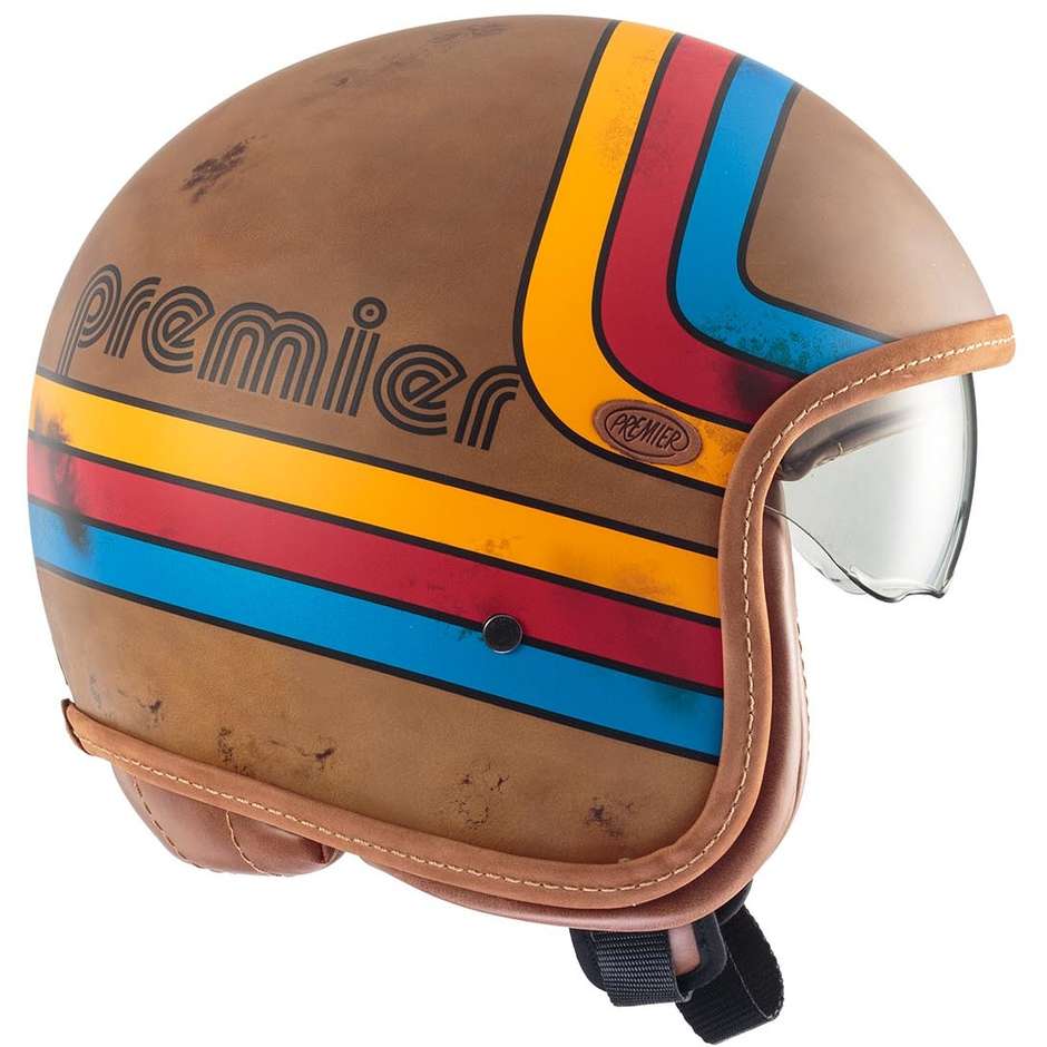 Motorcycle Helmet Jet Premier VINTAGE PLATINUM ED. BOS EXBM