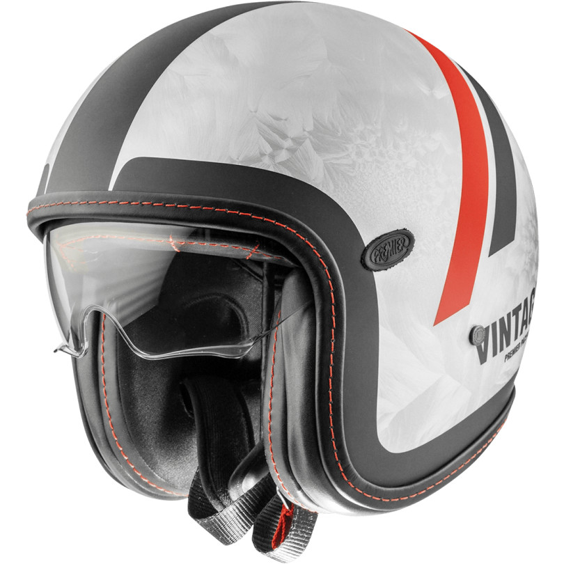 Motorcycle Helmet Jet Premier VINTAGE PLATINUM ED. DR DO 92 RED SEWING