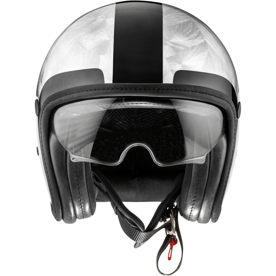 Motorcycle Helmet Jet Premier VINTAGE PLATINUM ED. DR DO 92 Silver Red Polished