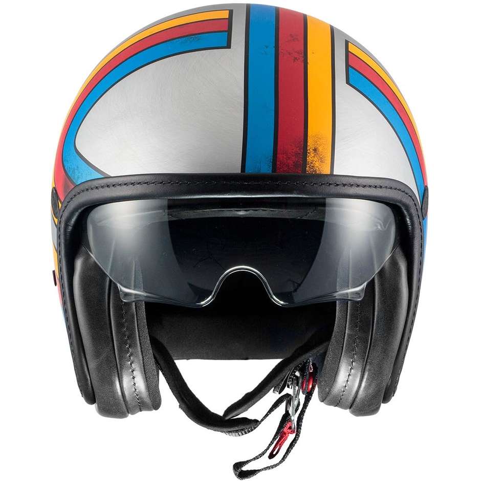 Motorcycle Helmet Jet Premier VINTAGE PLATINUM ED. EX 77 BM Silver Matt