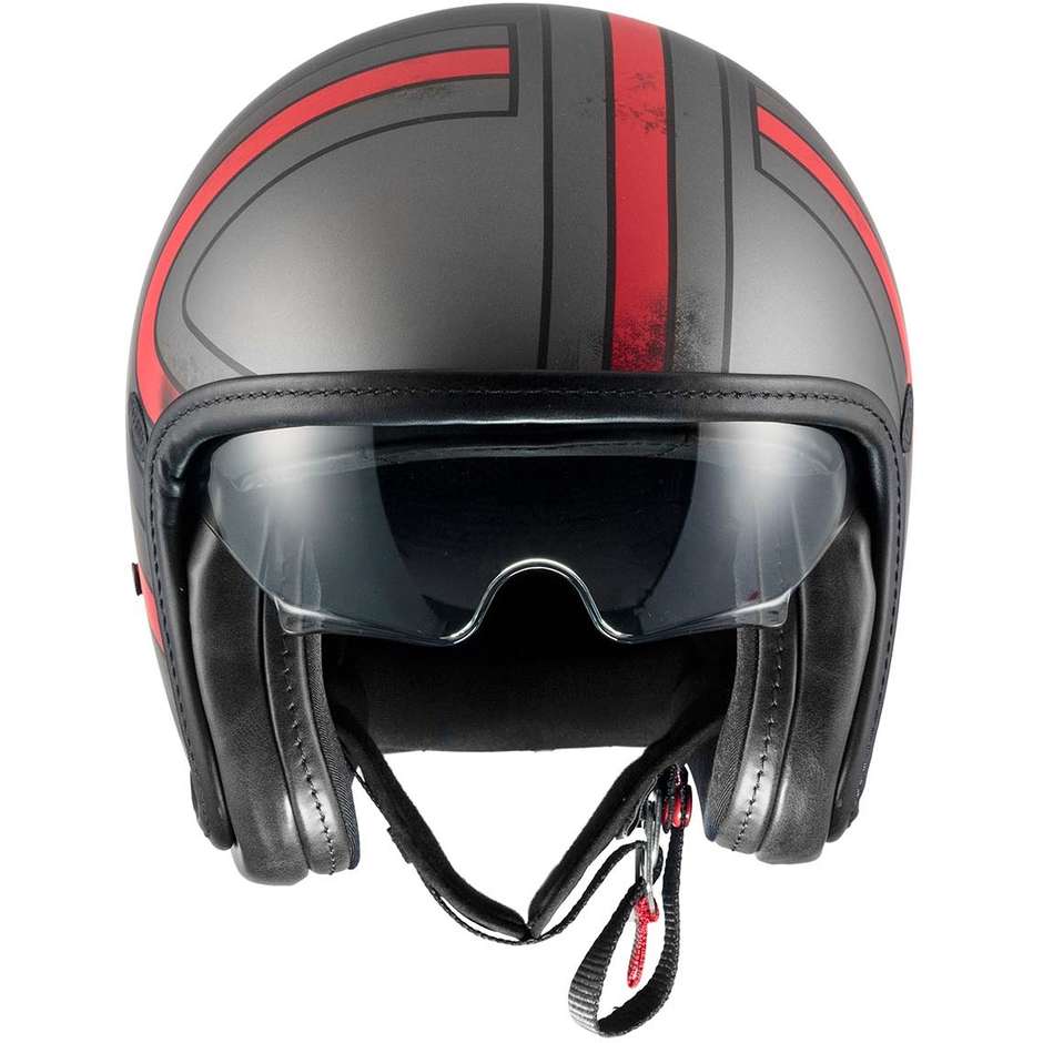 Motorcycle Helmet Jet Premier VINTAGE PLATINUM ED. EX 92 BM Matt Gray Red