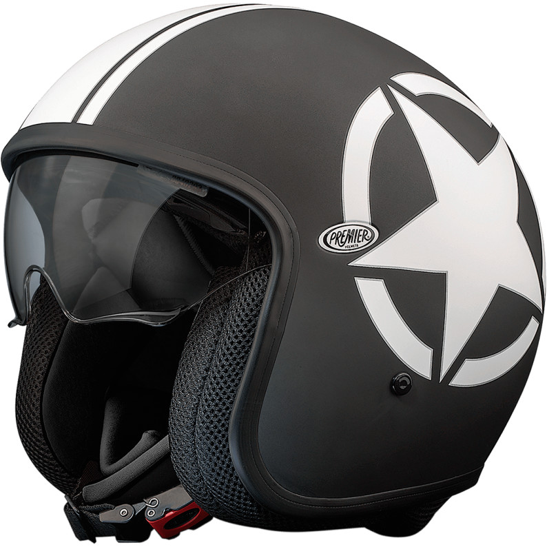Motorcycle Helmet Jet Premier VINTAGE STAR 9 BM Matt Black