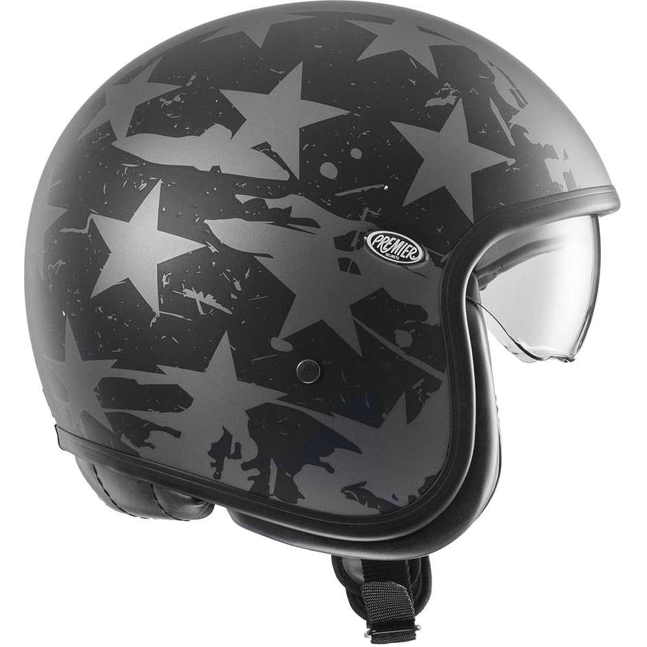Motorcycle Helmet Jet Premier VINTAGE US 17 BM Matt Gray