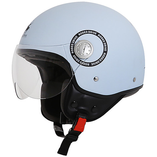 Motorcycle helmet Jet Rodeo Drive RD105 Plus Light blue Opaque powder