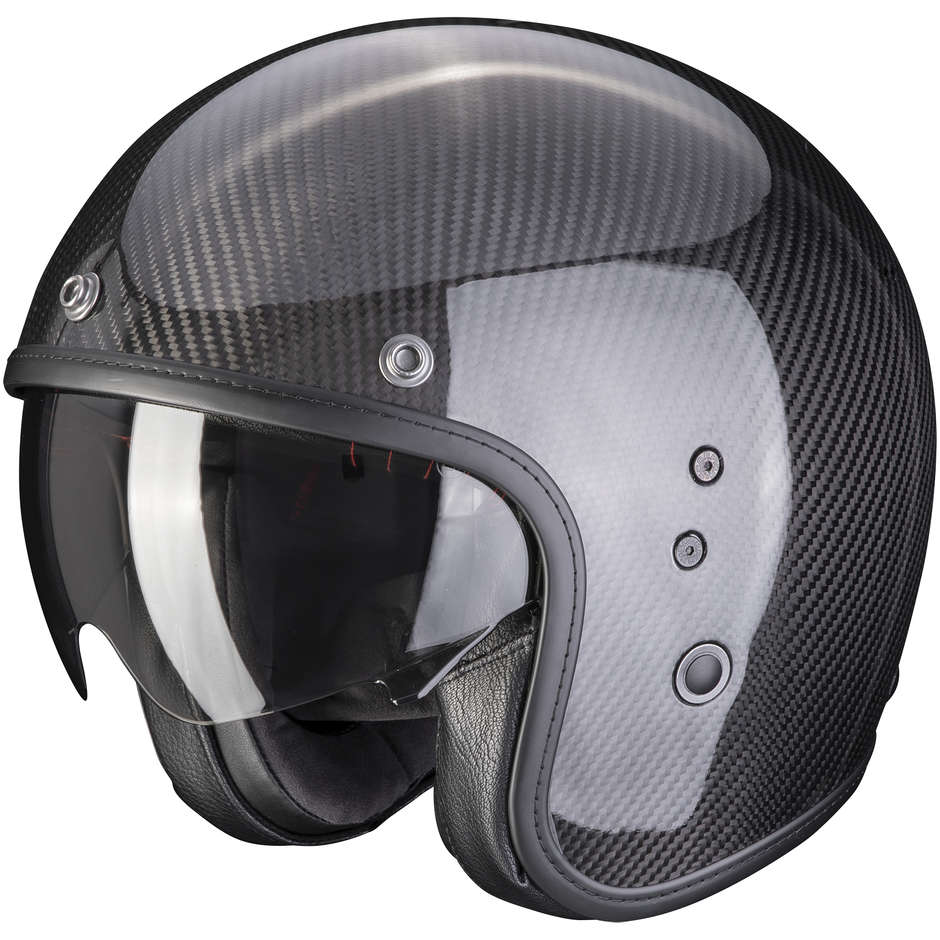 Motorcycle Helmet Jet Scorpion BELFAST CARBON EVO SOLID Black
