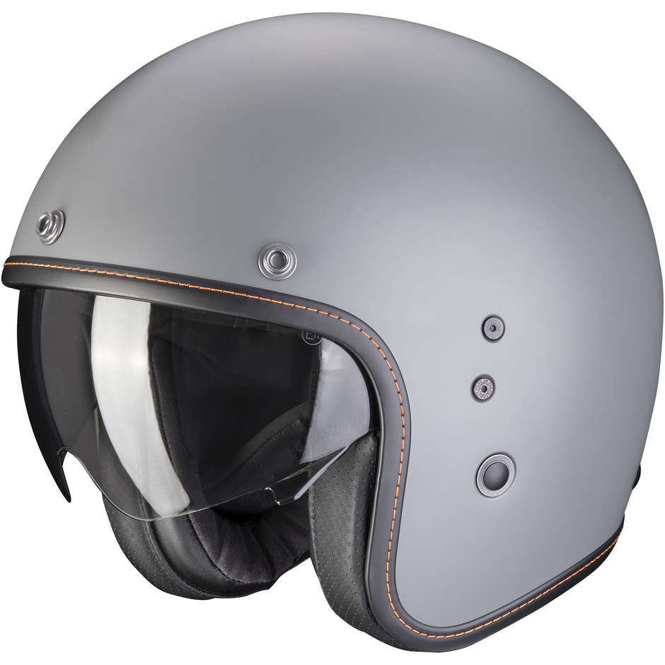 Motorcycle Helmet Jet Scorpion BELFAST EVO Solid Matt Gray Cement