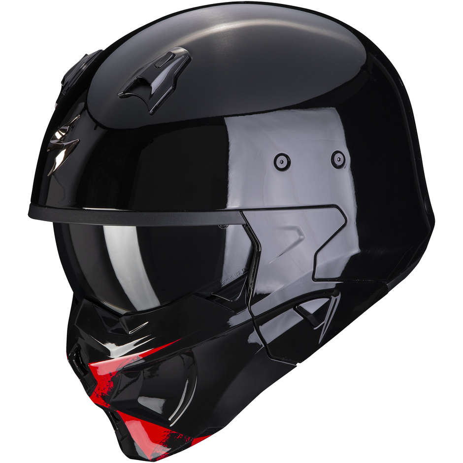 Motorcycle Helmet Jet Scorpion COVERT-X TANKER Black Red