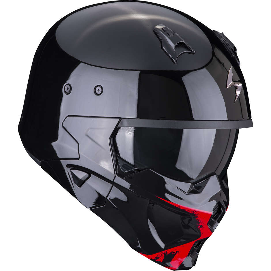 Motorcycle Helmet Jet Scorpion COVERT-X TANKER Black Red