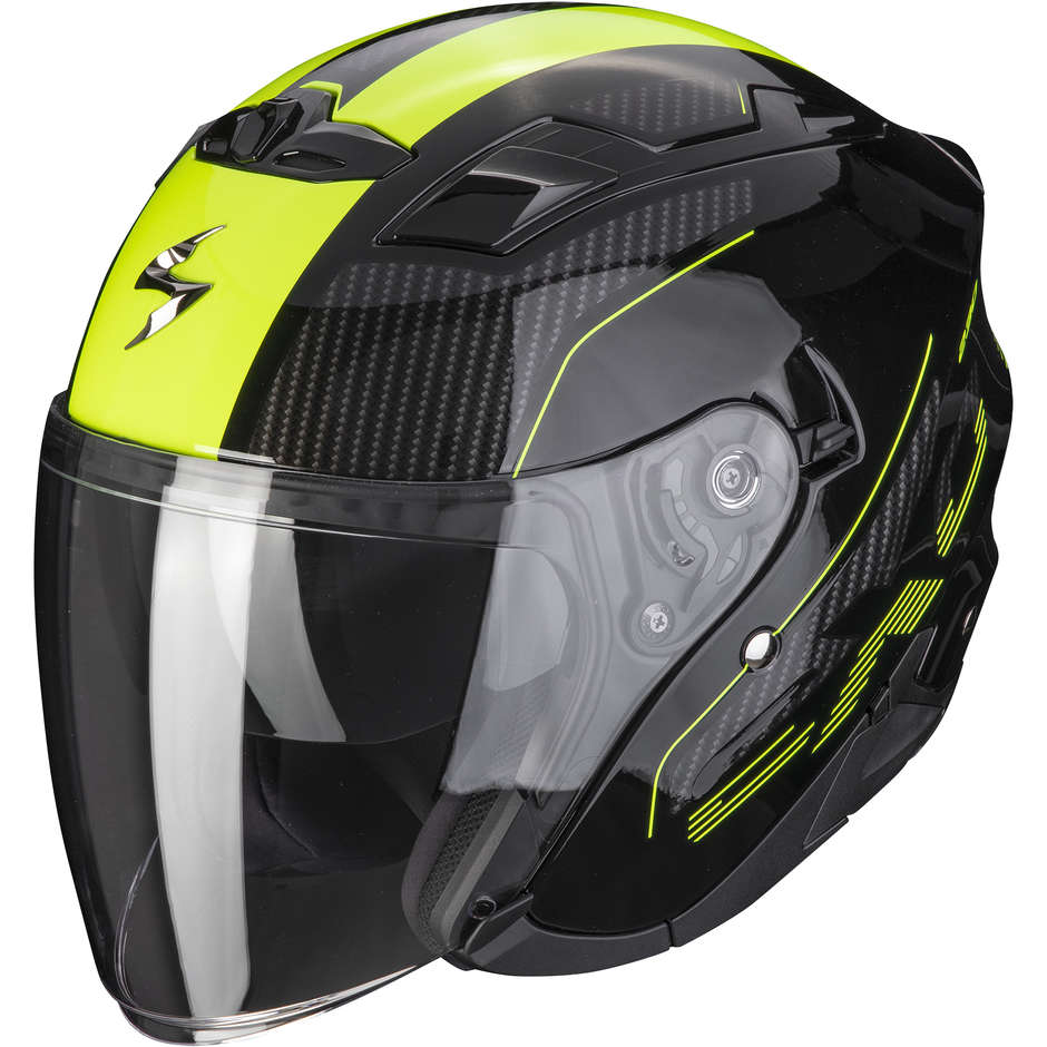 Motorcycle Helmet Jet Scorpion EXO-230 CONDOR Black Yellow Fluo