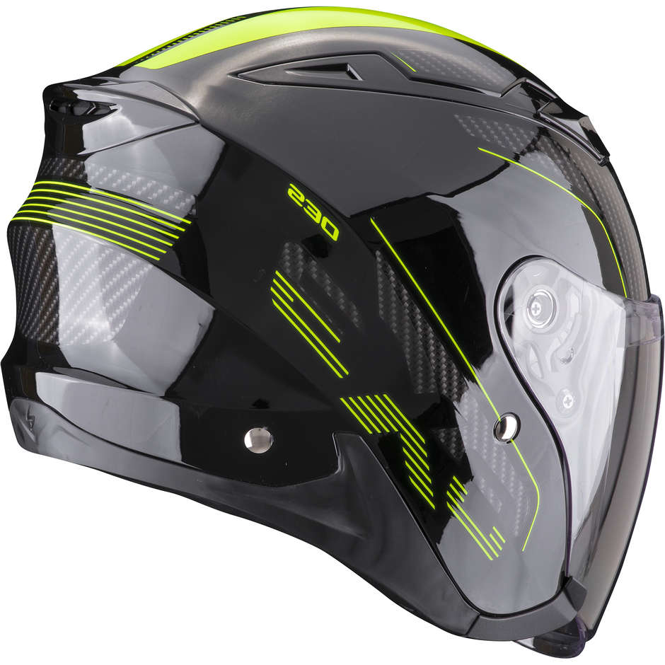 Motorcycle Helmet Jet Scorpion EXO-230 CONDOR Black Yellow Fluo