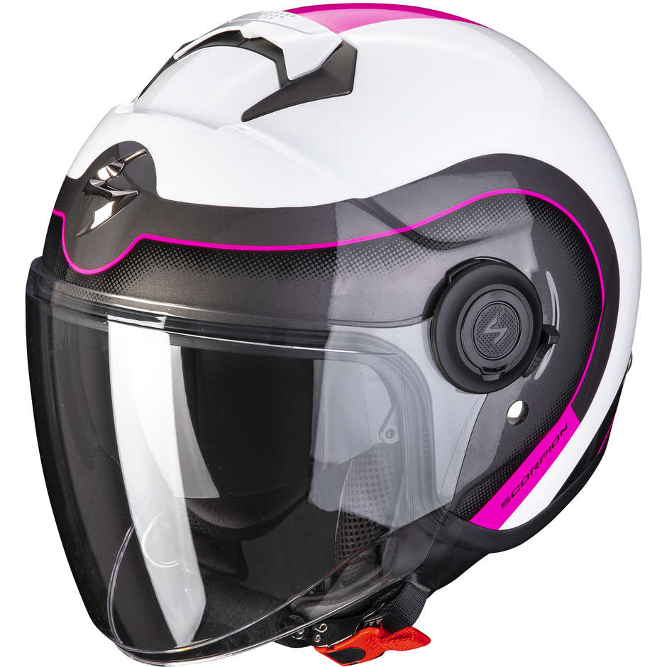 Motorcycle Helmet Jet Scorpion EXO-CITY ROLL White Pearl Pink