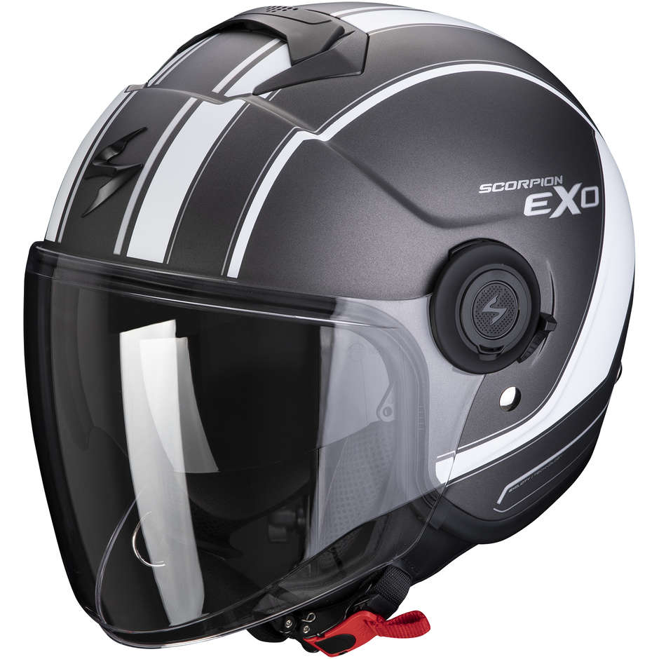 Motorcycle Helmet Jet Scorpion EXO-CITY SCOOT Matt Silver White