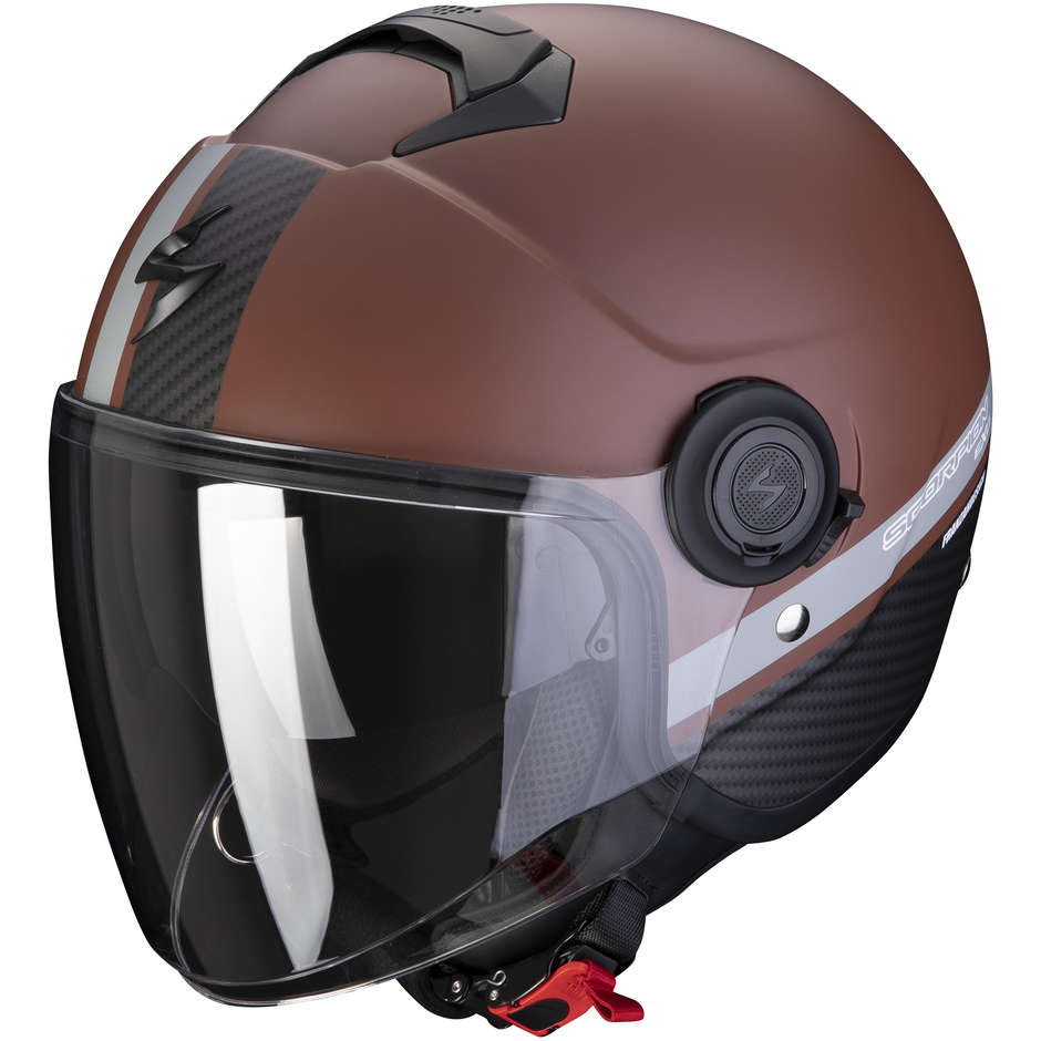Motorcycle Helmet Jet Scorpion EXO-CITY Strada Marron Opaco Black