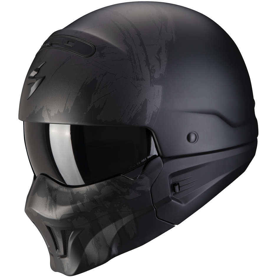Motorcycle Helmet Jet Scorpion EXO-COMBAT EVO Marauder Matt Black Dark Silver