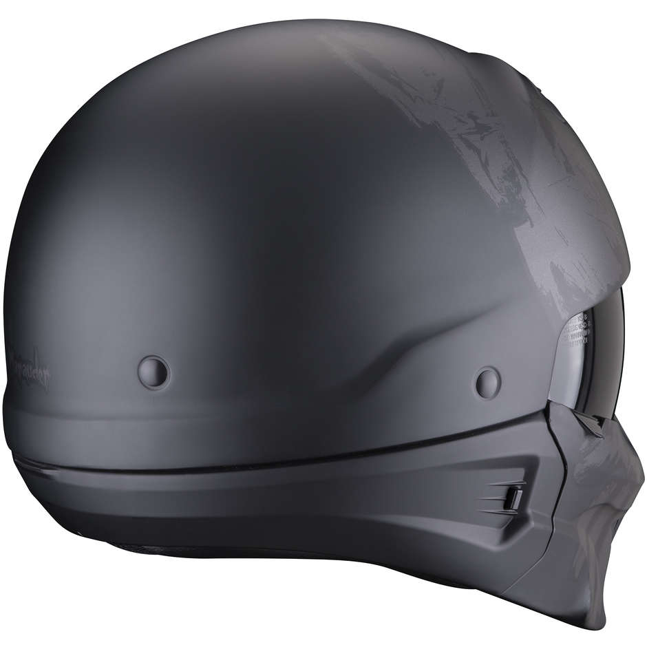Motorcycle Helmet Jet Scorpion EXO-COMBAT EVO Marauder Matt Black Dark Silver