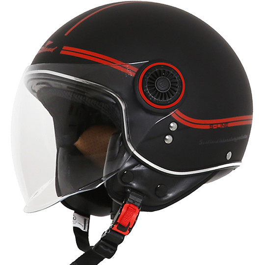Motorcycle Helmet Jet Scotland Fashion Visor Black Red