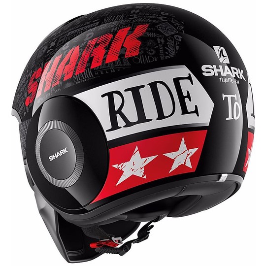 Motorcycle Helmet Jet Shark DRAK TRIBUTE RM Black Red