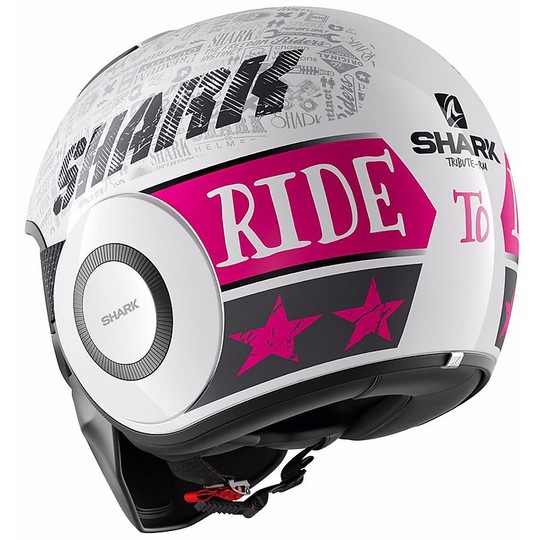 Motorcycle Helmet Jet Shark DRAK TRIBUTE RM White Rose