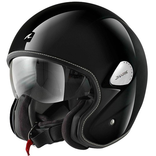 Motorcycle helmet Jet Shark HERITAGE Blank Gloss Black