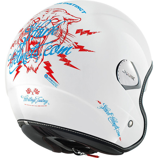 Motorcycle helmet Jet Shark HERITAGE Tawny White Blue