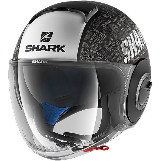Motorcycle Helmet Jet Shark NANO TRIBUTE RM Black Matt White