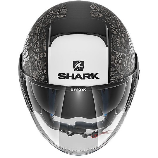 Motorcycle Helmet Jet Shark NANO TRIBUTE RM Black Matt White