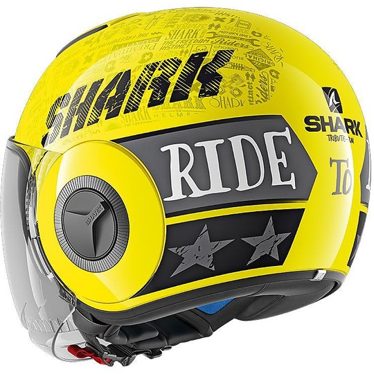 Motorcycle Helmet Jet Shark NANO TRIBUTE RM Yellow Black