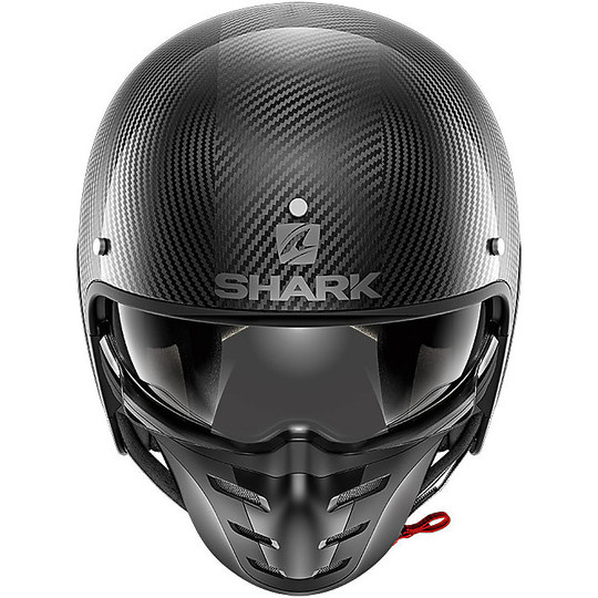 Motorcycle Helmet Jet Shark S-DRAK CARBON SKIN Silver