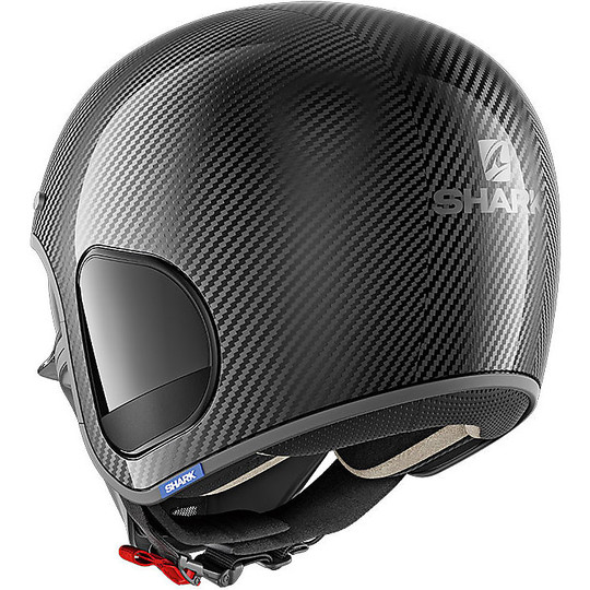 Motorcycle Helmet Jet Shark S-DRAK CARBON SKIN Silver