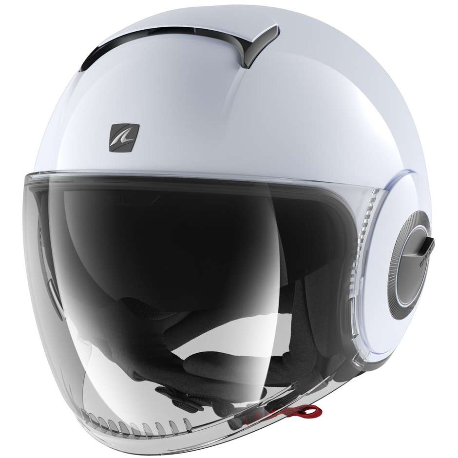 Motorcycle Helmet Jet Shark SHARK NANO Blank White Gray Glossy