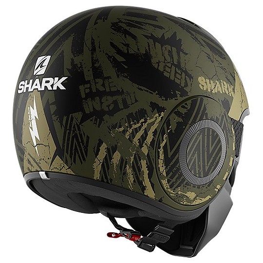 Motorcycle Helmet Jet Shark STREET-DRAK Crower Mat Green Black