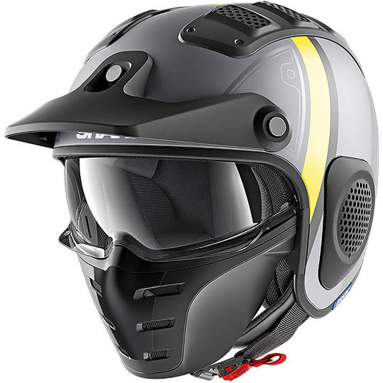 Motorcycle Helmet Jet Shark X-DRAK TERRENCE Anthracite Matt Yellow