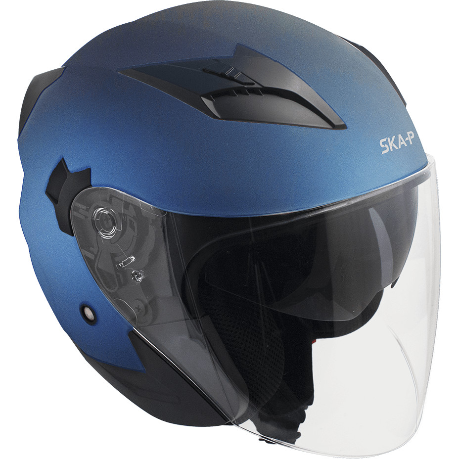 Motorcycle Helmet Jet Ska-p 1PH BOLT MONO Blue Satin