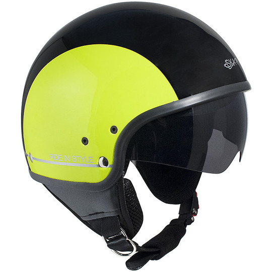 Motorcycle Helmet Jet SKA-P Slim Bico Black Yellow