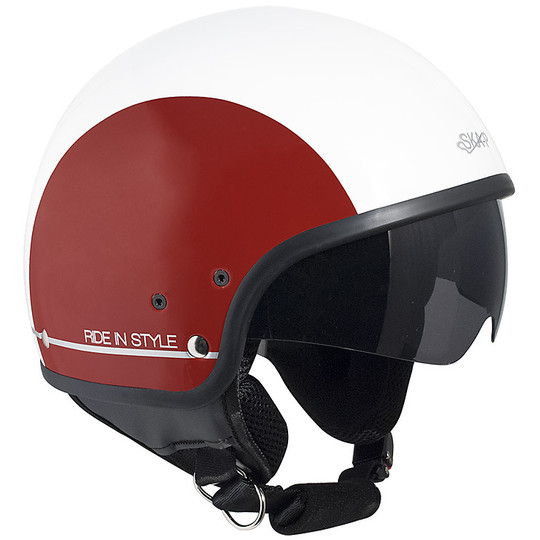 Motorcycle Helmet Jet SKA-P Slim Bico Red White