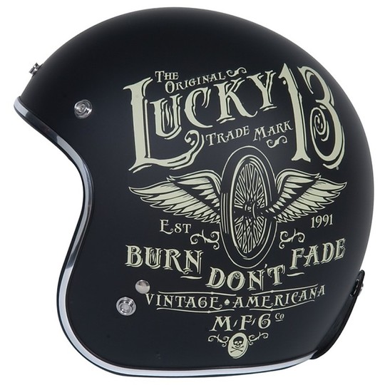 Motorcycle Helmet Jet Source First Vintage Flying Matt Black
