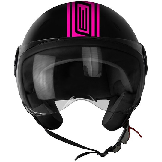 Motorcycle Helmet Jet Source Neon Black Fuchsia