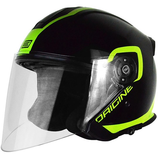 Motorcycle Helmet Jet Source Palio 2.0 Flow Double Visor Black Lime