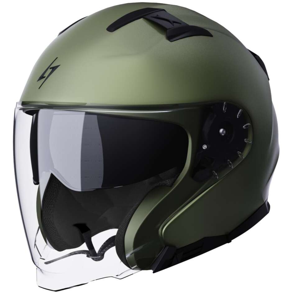 Motorcycle Helmet Jet Stormer RIVAL Solid Kaki Opaque