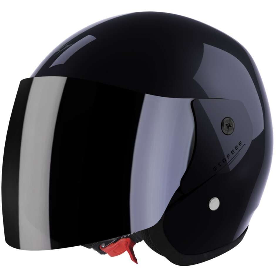 Motorcycle Helmet Jet Stormer SUN 2.0 Solid Black Pearl