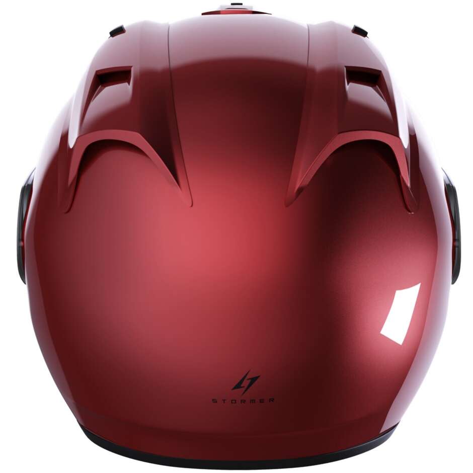 Motorcycle Helmet Jet Stormer SUN EVO 2.0 Solid Calm Glossy Red