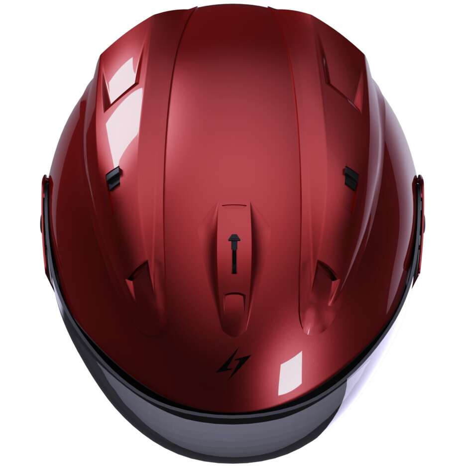 Motorcycle Helmet Jet Stormer SUN EVO 2.0 Solid Calm Glossy Red