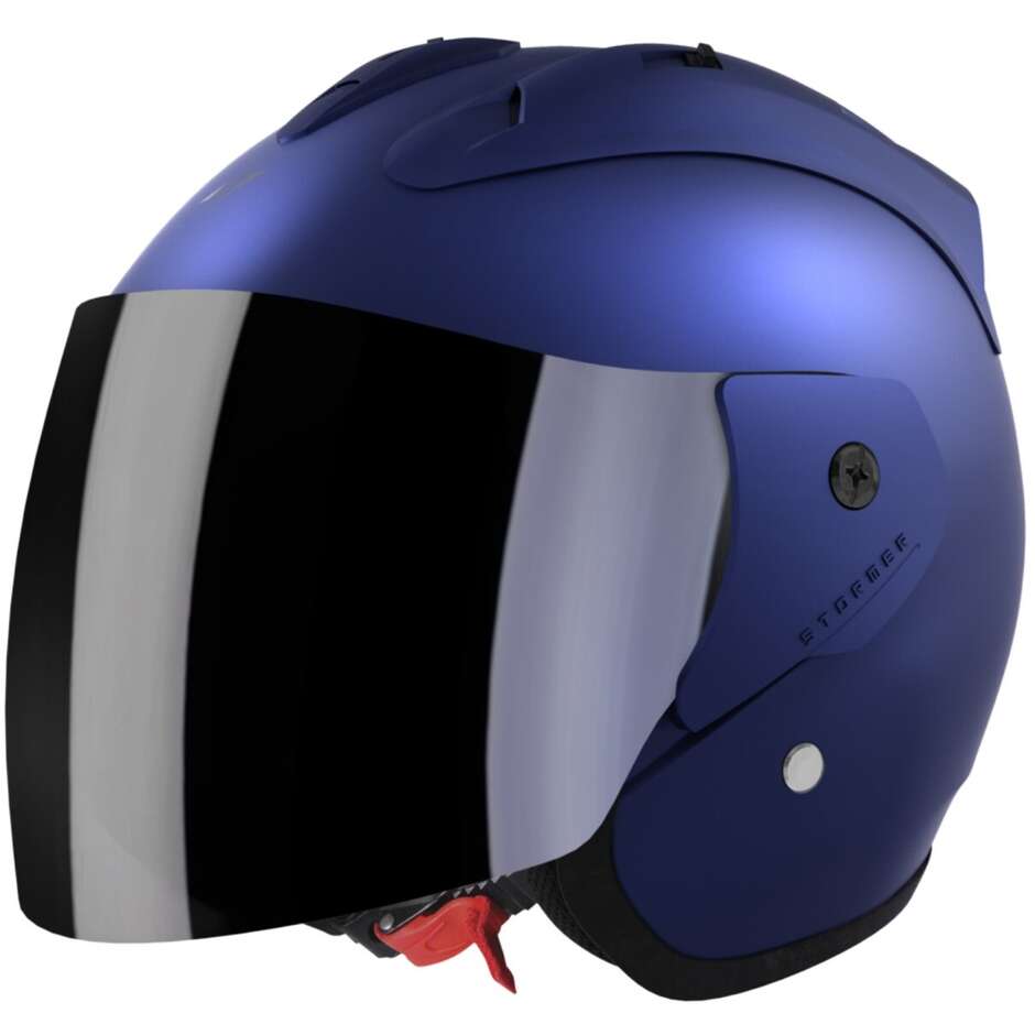 Motorcycle Helmet Jet Stormer SUN EVO 2.0 Solid Royal Blue Matt