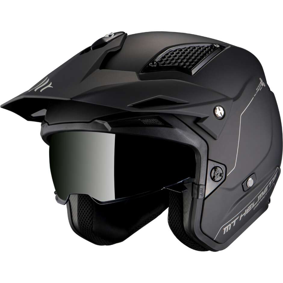 Motorcycle Helmet Jet Trial MT Helmets DISTRICT sv 22.06 Solid A1 Matt Black